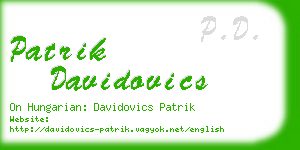 patrik davidovics business card